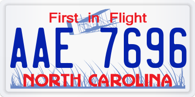 NC license plate AAE7696