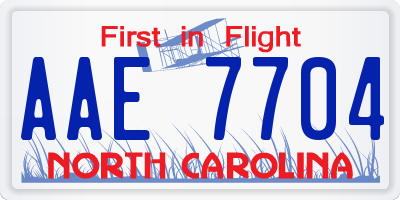 NC license plate AAE7704