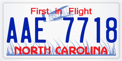 NC license plate AAE7718