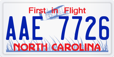 NC license plate AAE7726
