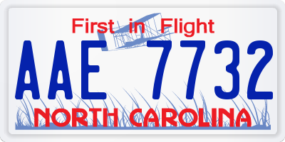 NC license plate AAE7732