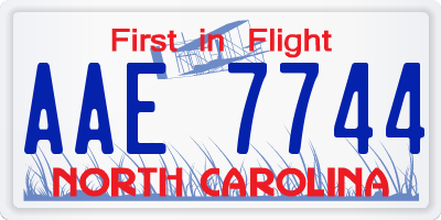 NC license plate AAE7744