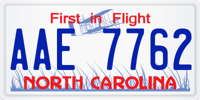 NC license plate AAE7762