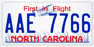 NC license plate AAE7766