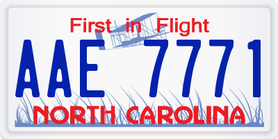 NC license plate AAE7771