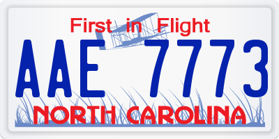 NC license plate AAE7773