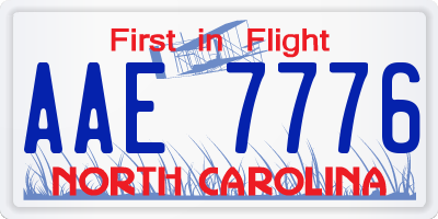 NC license plate AAE7776