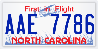 NC license plate AAE7786