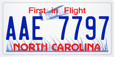 NC license plate AAE7797