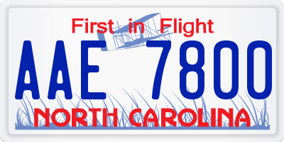 NC license plate AAE7800