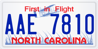 NC license plate AAE7810