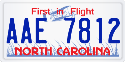 NC license plate AAE7812