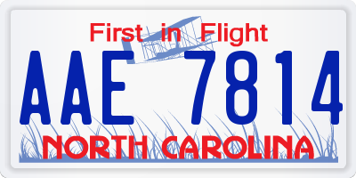 NC license plate AAE7814