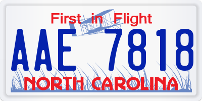 NC license plate AAE7818