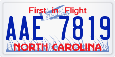 NC license plate AAE7819