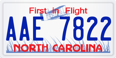 NC license plate AAE7822