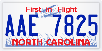 NC license plate AAE7825
