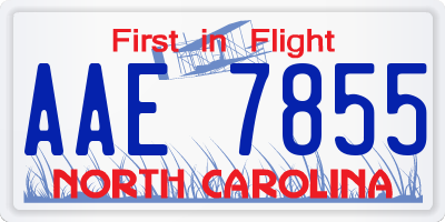NC license plate AAE7855