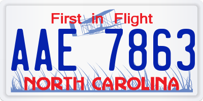 NC license plate AAE7863