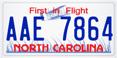 NC license plate AAE7864