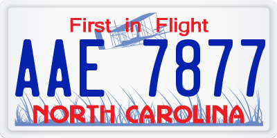 NC license plate AAE7877
