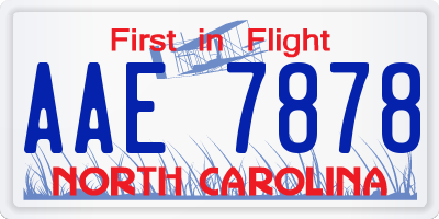 NC license plate AAE7878