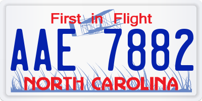 NC license plate AAE7882
