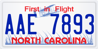 NC license plate AAE7893