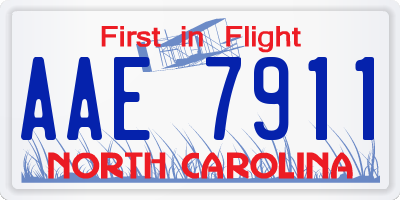 NC license plate AAE7911
