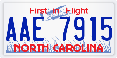 NC license plate AAE7915