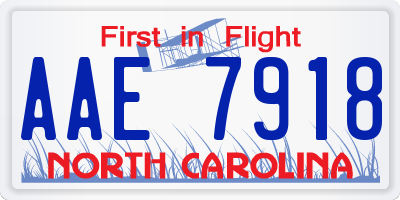 NC license plate AAE7918