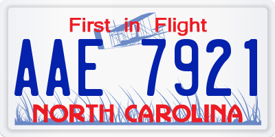 NC license plate AAE7921