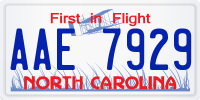 NC license plate AAE7929