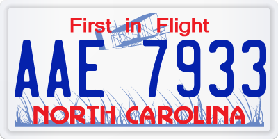 NC license plate AAE7933