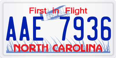 NC license plate AAE7936