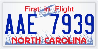 NC license plate AAE7939