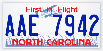 NC license plate AAE7942