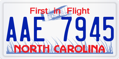 NC license plate AAE7945