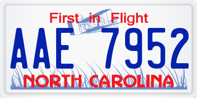 NC license plate AAE7952
