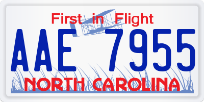 NC license plate AAE7955