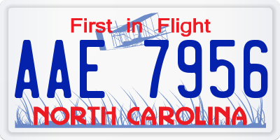 NC license plate AAE7956