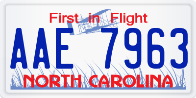 NC license plate AAE7963