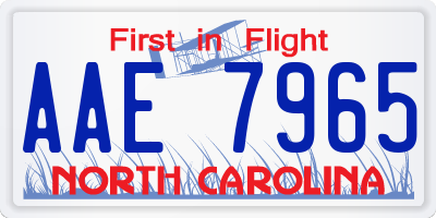 NC license plate AAE7965