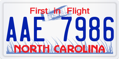 NC license plate AAE7986