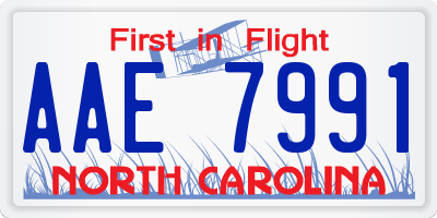 NC license plate AAE7991