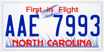 NC license plate AAE7993