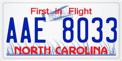 NC license plate AAE8033