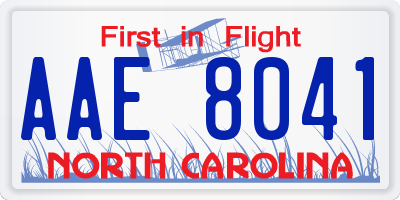 NC license plate AAE8041