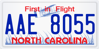 NC license plate AAE8055
