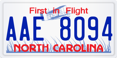 NC license plate AAE8094